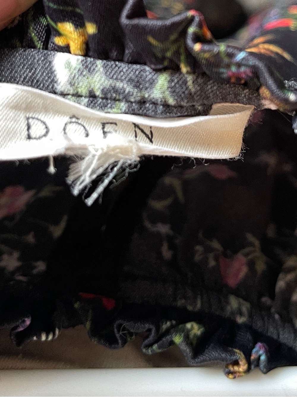 Doen Black Floral Mini Dress with Red & Green Accents - Picture 5 of 5